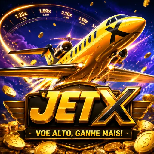 Miniatura do jogo JetX com jato e curva de multiplicador